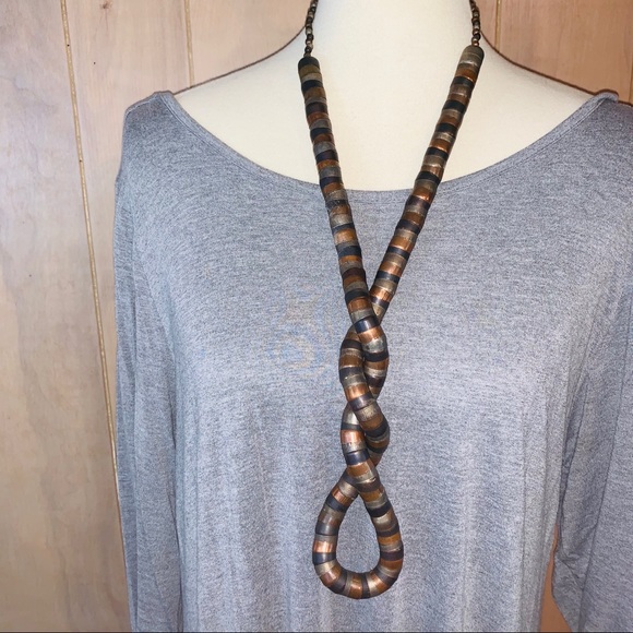 Vintage Jewelry - Vintage Copper, Brass, Nickel Bendable Necklace